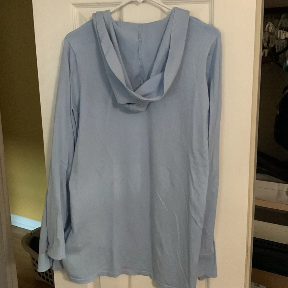 Women’s Cyrus long, hooded cardigan, light blue - Picture 3 of 9